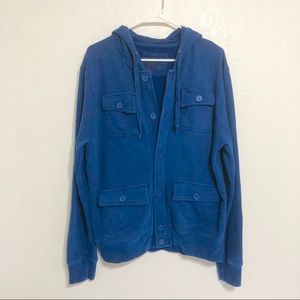 Guess Fleece Hoodie Button-up Jacket